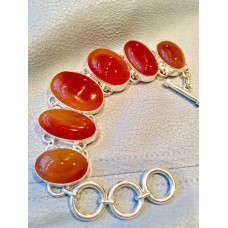 507 Bracelet cornaline, agent sterling